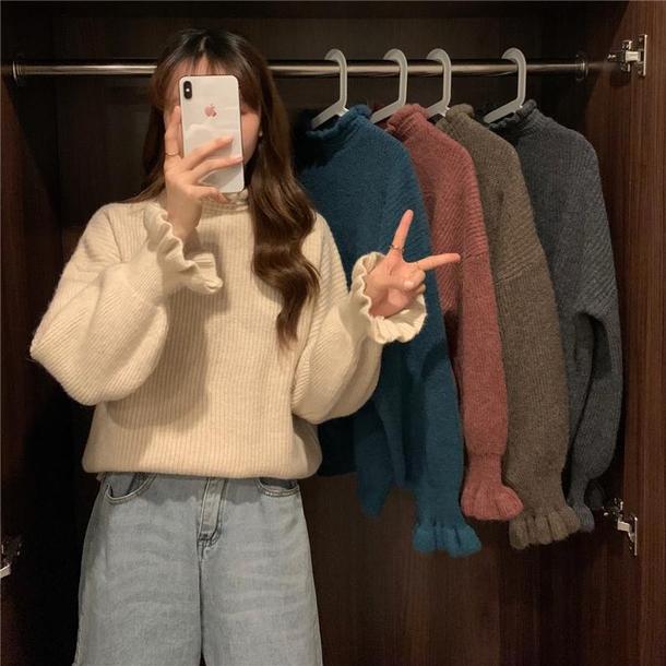 キャンディスリーブフリルニット 4297-画像7-韓国ファッション通販POPREA［ポップリア］