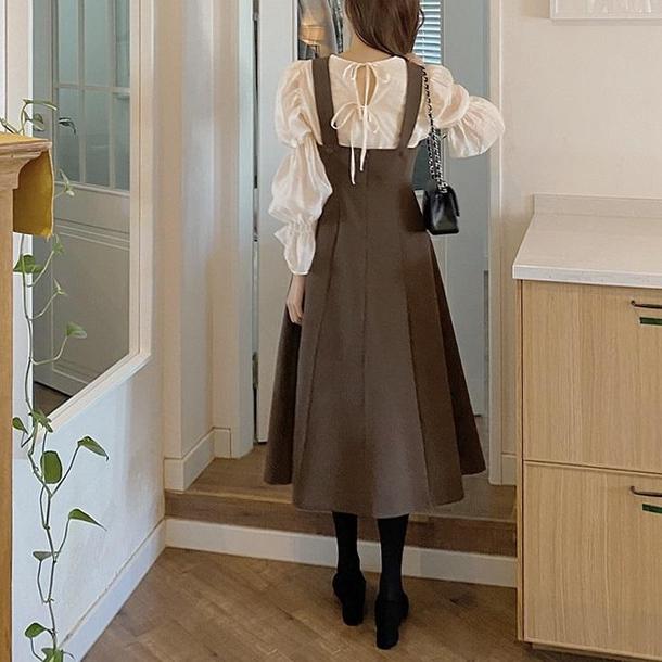 ブラウニーミドルジャンスカ 4267-画像7-韓国ファッション通販POPREA［ポップリア］