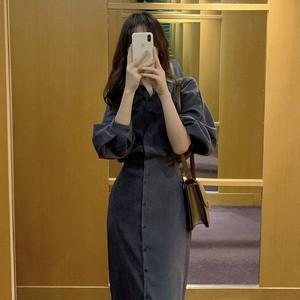 ランタンスリーブスリムワンピース 4378-画像7-韓国ファッション通販POPREA［ポップリア］