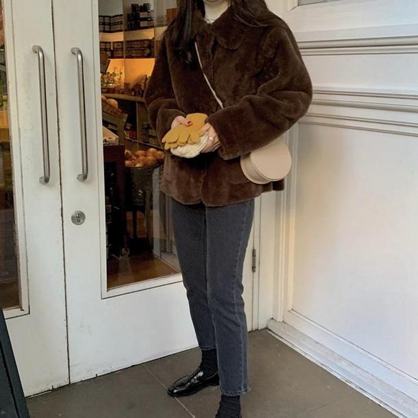 ラウンドカラーファージャケット 4180-画像7-韓国ファッション通販POPREA［ポップリア］