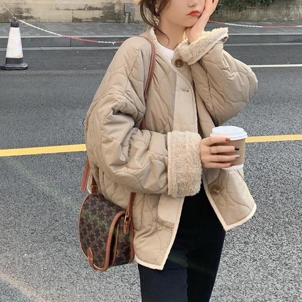 リバーシブルキルティングボアジャケット 3996-画像7-韓国ファッション通販POPREA［ポップリア］