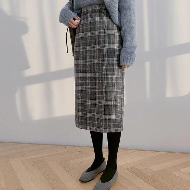 アイラインチェックスカート 4065-画像7-韓国ファッション通販POPREA［ポップリア］