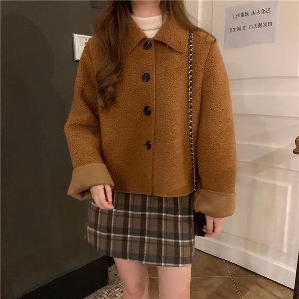 ショートフリースジャケット 3990-画像7-韓国ファッション通販POPREA［ポップリア］