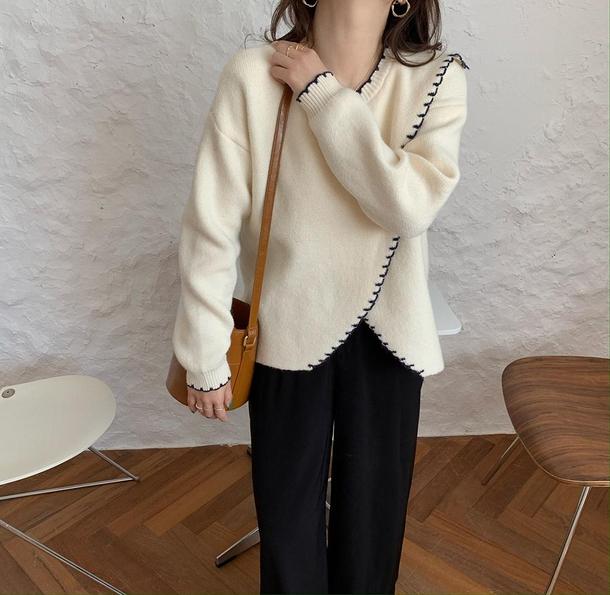 イレギュラーフリルニット 4119-画像7-韓国ファッション通販POPREA［ポップリア］