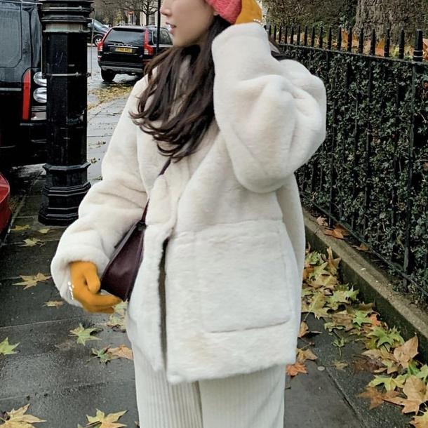 ラウンドカラーファージャケット 4180-画像8-韓国ファッション通販POPREA［ポップリア］