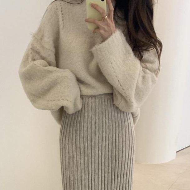 フェイクステッチウールニット 4105-画像8-韓国ファッション通販POPREA［ポップリア］