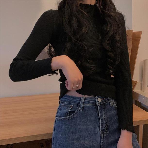 ハーフハイカラーメロウリブトップス 4259-画像8-韓国ファッション通販POPREA［ポップリア］