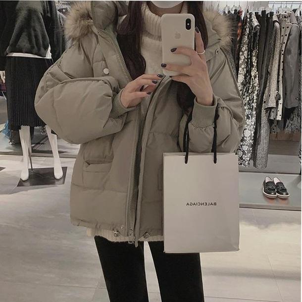 フード付きファーカラーエコダウンジャケット 4212-画像8-韓国ファッション通販POPREA［ポップリア］