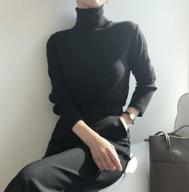 ハイネックソフトフィットニット 4067-画像8-韓国ファッション通販POPREA［ポップリア］