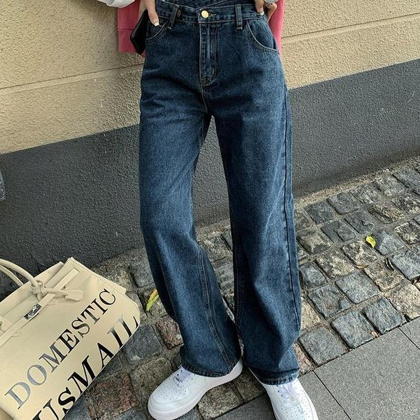 ウエストアシメデザインデニムパンツ 4088-画像8-韓国ファッション通販POPREA［ポップリア］