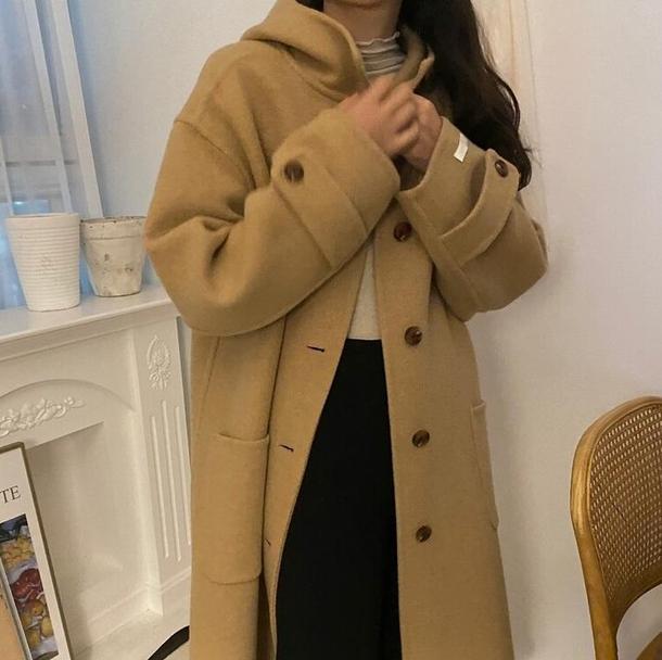 フーディウールロングコート 4068-画像8-韓国ファッション通販POPREA［ポップリア］