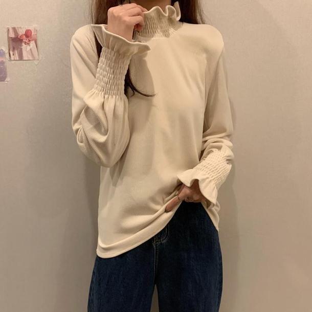 フリルフレアスリーブシャツ 4221-画像8-韓国ファッション通販POPREA［ポップリア］