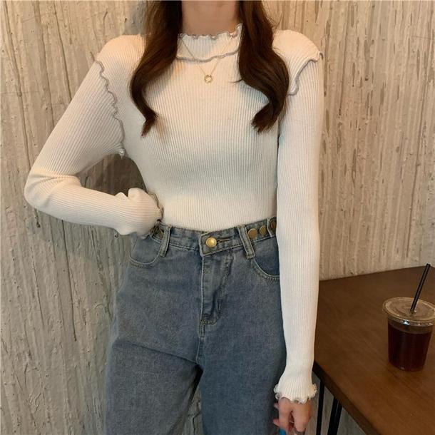 ハーフハイネックフリルニット 4141-画像8-韓国ファッション通販POPREA［ポップリア］