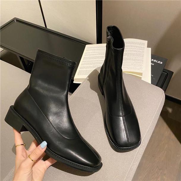 ソフトエコレザーショートブーツ 3859-画像8-韓国ファッション通販POPREA［ポップリア］