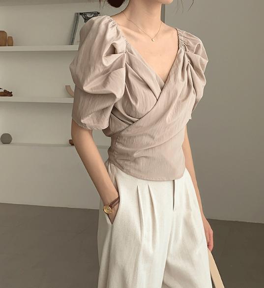 フレンチカシュリボントップス 4454-画像8-韓国ファッション通販POPREA［ポップリア］