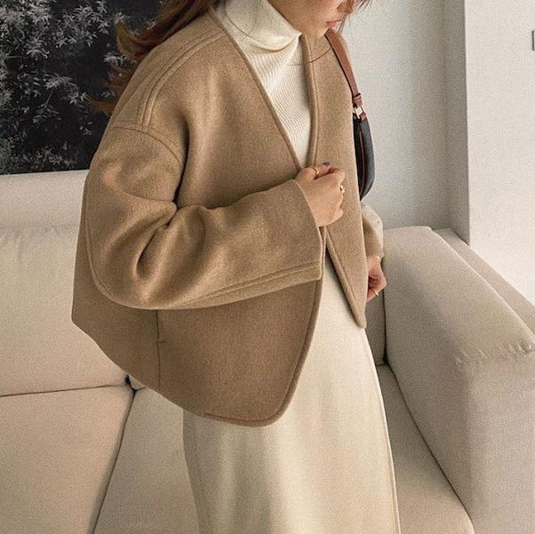 Vネックフレンチコート 4333-画像8-韓国ファッション通販POPREA［ポップリア］