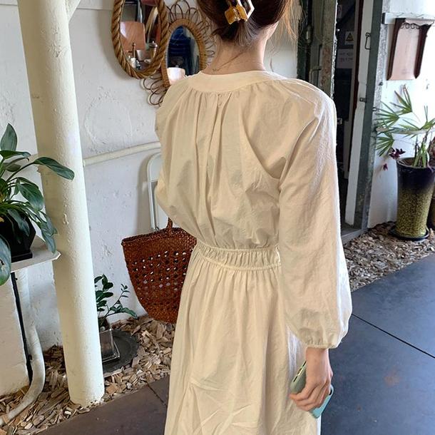 ラグランスリーブドレープワンピース 4465-画像8-韓国ファッション通販POPREA［ポップリア］