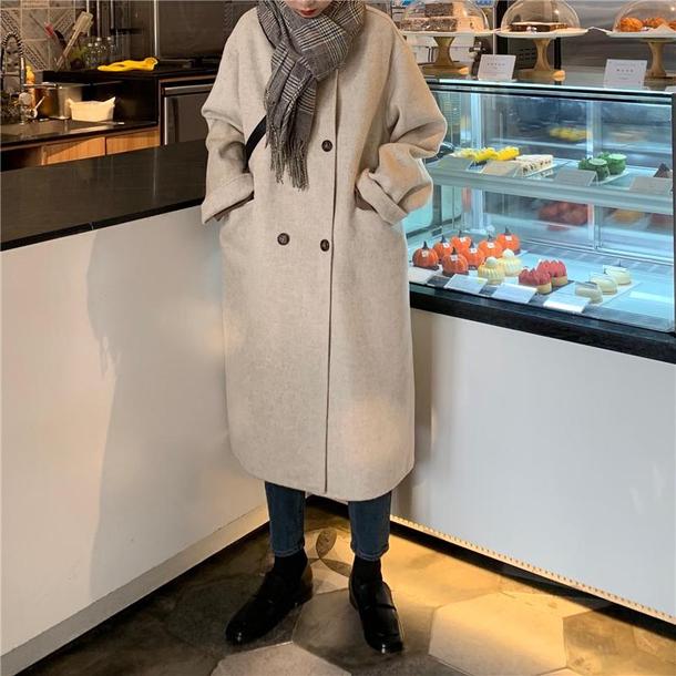 シンプルラペルウールライクコート 3905-画像8-韓国ファッション通販POPREA［ポップリア］