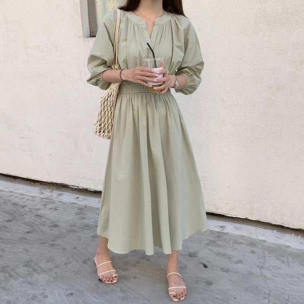 ラグランスリーブドレープワンピース 4465-画像9-韓国ファッション通販POPREA［ポップリア］