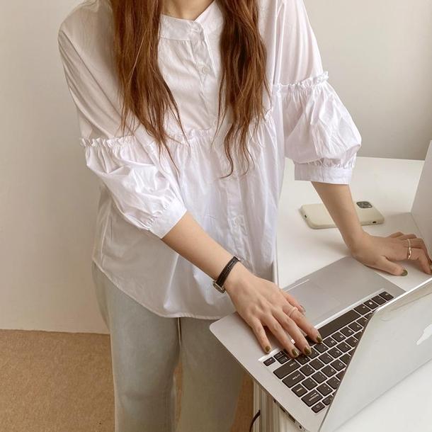 スモールレースステッチブラウス 4589-画像9-韓国ファッション通販POPREA［ポップリア］