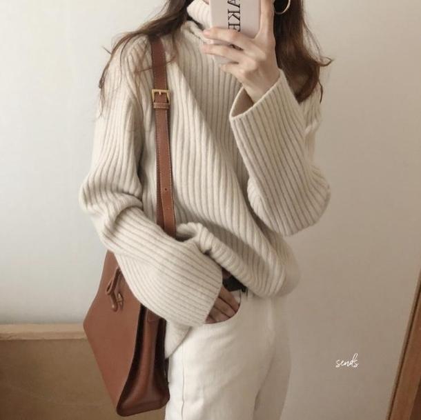 ハイネックルーズリブニット 4100-画像9-韓国ファッション通販POPREA［ポップリア］