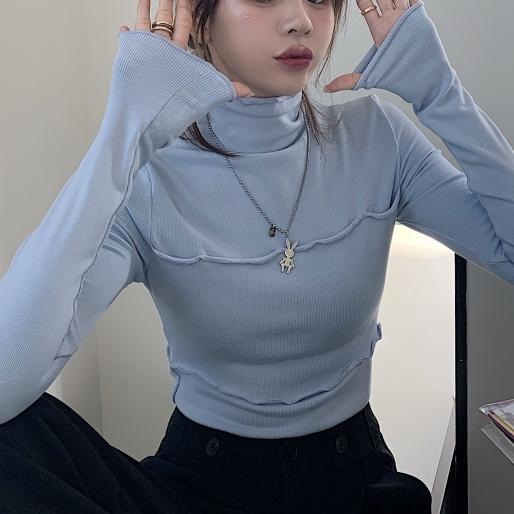 ウェーブフリルハイネックトップス 4404-画像9-韓国ファッション通販POPREA［ポップリア］