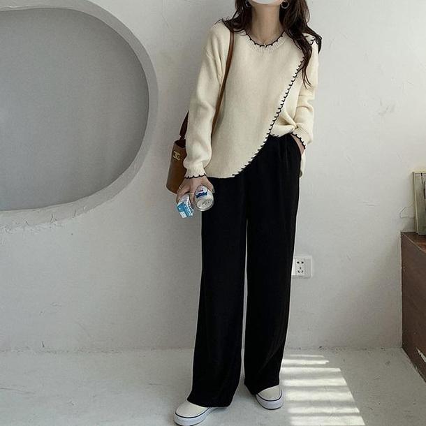 イレギュラーフリルニット 4119-画像9-韓国ファッション通販POPREA［ポップリア］