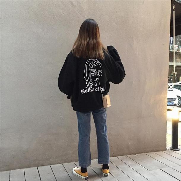 ゆるシルエットプリントスウェット 3999-画像9-韓国ファッション通販POPREA［ポップリア］