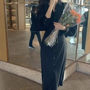 ランタンスリーブスリムワンピース 4378-画像9-韓国ファッション通販POPREA［ポップリア］