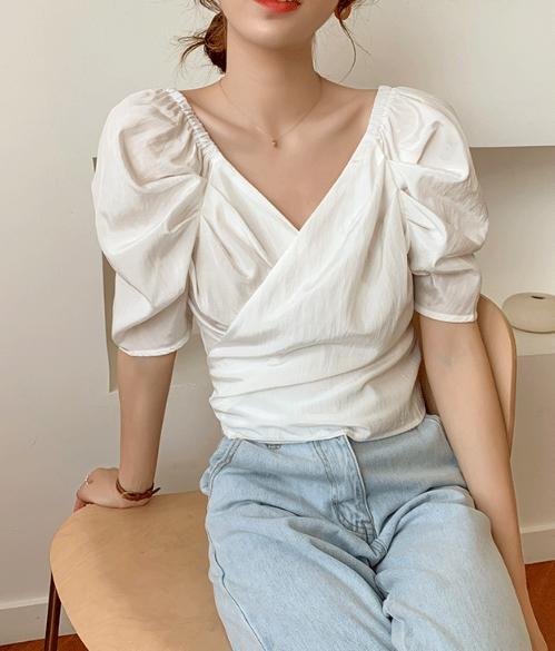 フレンチカシュリボントップス 4454-画像9-韓国ファッション通販POPREA［ポップリア］