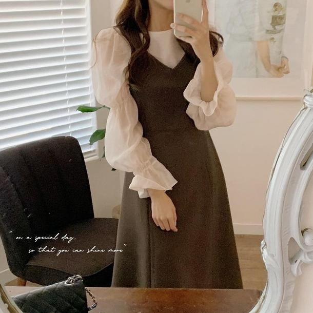 ブラウニーミドルジャンスカ 4267-画像9-韓国ファッション通販POPREA［ポップリア］