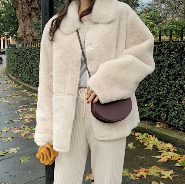 ラウンドカラーファージャケット 4180-画像9-韓国ファッション通販POPREA［ポップリア］