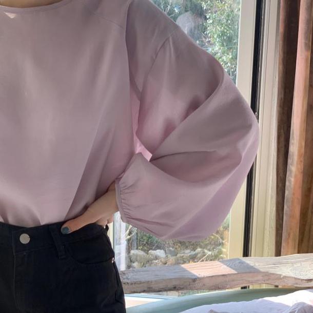 ラウンドネックランタンスリーブトップス 4444-画像9-韓国ファッション通販POPREA［ポップリア］