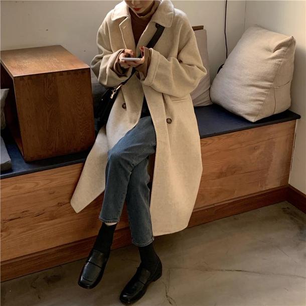 シンプルラペルウールライクコート 3905-画像9-韓国ファッション通販POPREA［ポップリア］