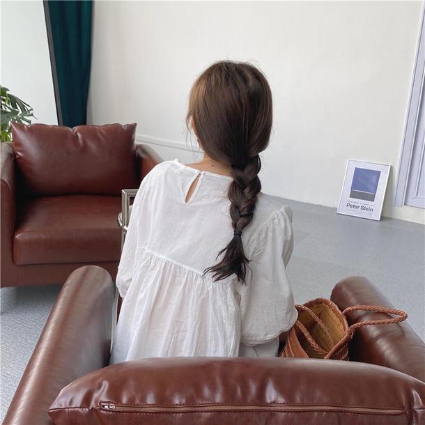 ラウンドネックプリーツブラウス 4534-画像9-韓国ファッション通販POPREA［ポップリア］