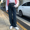 ウエストアシメデザインデニムパンツ 4088-画像1-韓国ファッション通販POPREA［ポップリア］