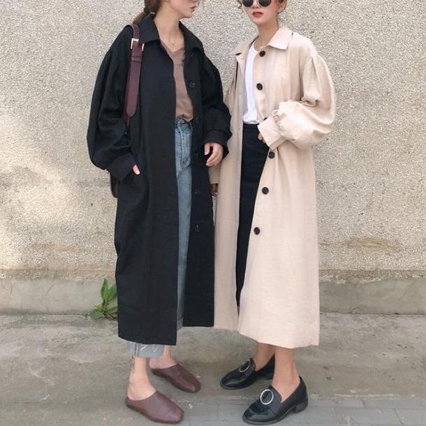 パフスリーブシングルブレストコート 3256-画像1-韓国ファッション通販POPREA［ポップリア］