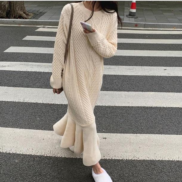 マーメイドニットワンピース 4037-画像1-韓国ファッション通販POPREA［ポップリア］