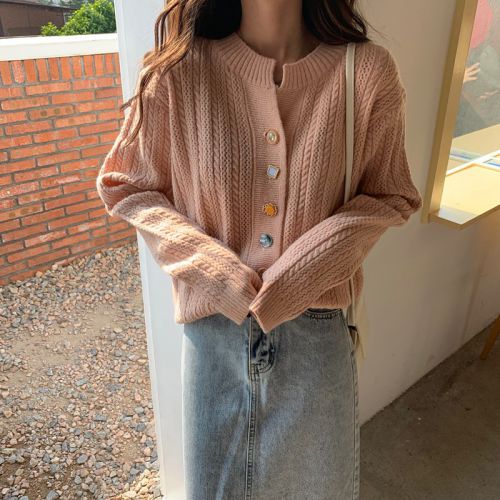 カラフルボタンニットカーディガン 2636-画像8-韓国ファッション通販POPREA［ポップリア］