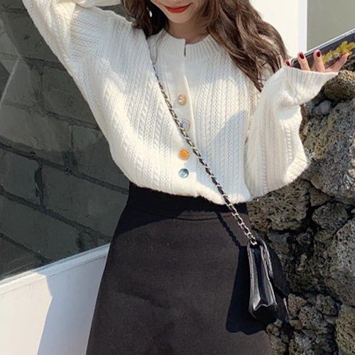 カラフルボタンニットカーディガン 2636-画像5-韓国ファッション通販POPREA［ポップリア］