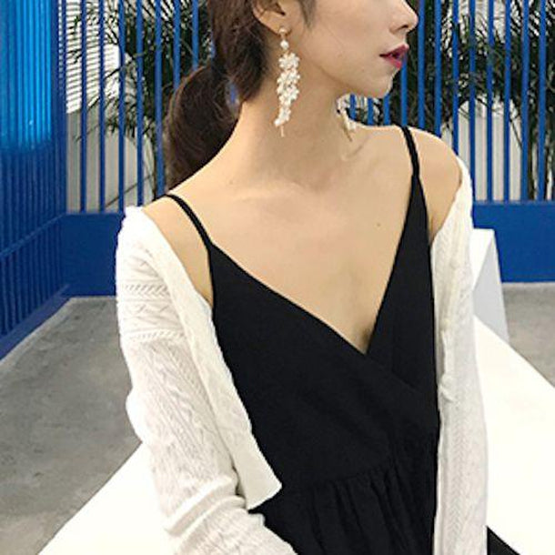 フラワーロングピアス 2663-お取り寄せ2663-画像2-韓国ファッション通販POPREA［ポップリア］