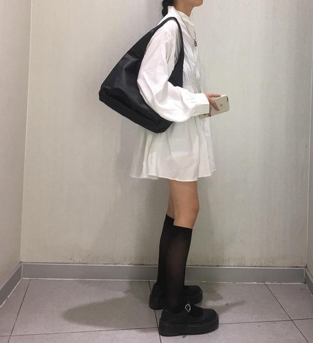 シャーリング シャツワンピ 2819-画像5-韓国ファッション通販POPREA［ポップリア］