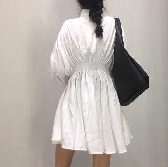 シャーリング シャツワンピ 2819-画像6-韓国ファッション通販POPREA［ポップリア］