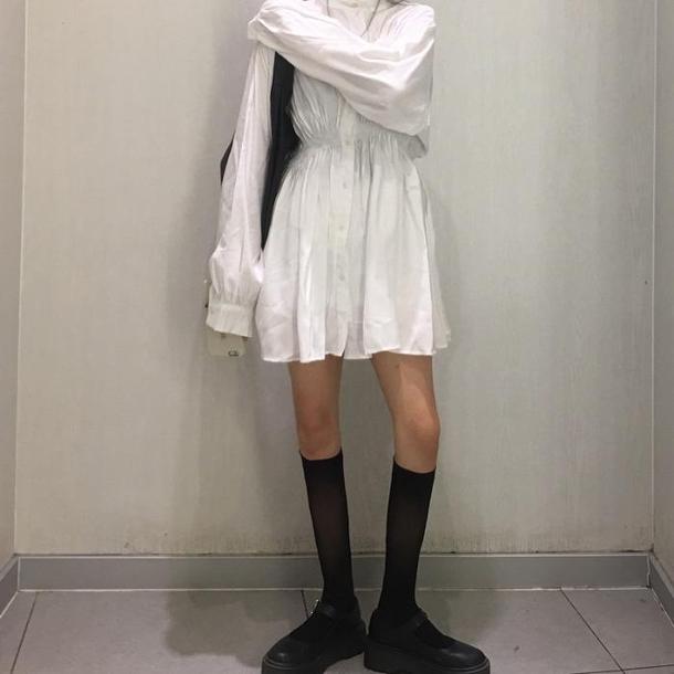 シャーリング シャツワンピ 2819-画像7-韓国ファッション通販POPREA［ポップリア］