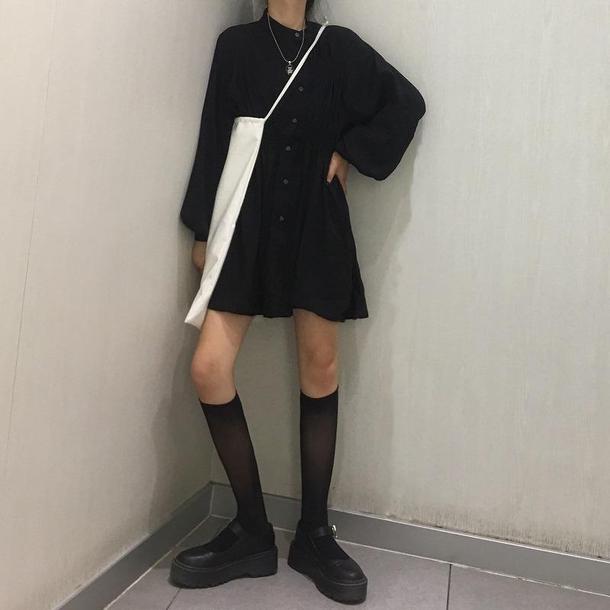 シャーリング シャツワンピ 2819-画像9-韓国ファッション通販POPREA［ポップリア］